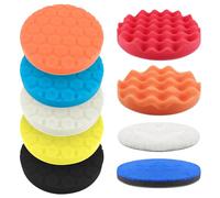 DXLing 9 Pezzi 150mm Tampone per Lucidante Auto - Spugna a Nido d’Ape, Ondulata e Microfibra - Set di Spugna per Lucidatura Auto 150mm Kit per Lucidatrici Auto per Bellezza Pulizia dell'Auto