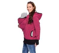 DXMCC Giacca Neonato 2 in 1 per Mamma e Bambino, Marsupio Premaman Con Zip, Felpa Con Cappuccio a Maniche Lunghe (Rose Red, L)