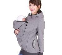 DXMCC Giacca neonato per mamma e bambino, giacca marsupio 2 in 1 per mamma, giacca premaman con zip, felpa con cappuccio premaman, giacca premaman a maniche lunghe(grey,L)
