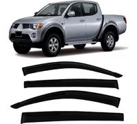 DXQxue Deflettori d'Aria Antiturbo per Mitsubishi L200 Triton 2006-2012, Set di Antivento Antipioggia Fume' Oscurati Antipioggia