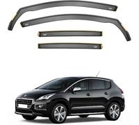 DXQxue Deflettori d'Aria Antiturbo per Peugeot 3008 mk1 2008-2016, Set di Antivento Antipioggia Fume' Oscurati Antipioggia