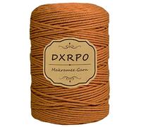 DXRPO Filato macramè, 3 mm x 300 m, macramè naturale, filato di cotone macramè, corda di cotone, viene utilizzato arazzo da parete, fioriera macramè, decorazione per piante fai da te (marrone scuro)