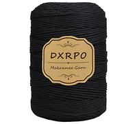 DXRPO Filo di Macramé 3 mm x 300 m, filo di cotone naturale, corda, utilizzato come arazzo da parete, sospensione di fiori, fai da te, artigianato, pianta, decorazione bohemien, nero