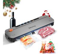 DXstring Macchina Sottovuoto Alimenti, 5 in 1 Automatica Macchina Sottovuoto con 15 Sacchetti Sottovuoto Alimenti, Sigillatrice Sottovuoto per Alimenti Freschi sia Secchi Che Umidi, Vuoto Esterno