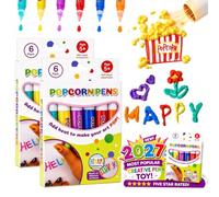 DXWEBISTRY Magic Popcornpens 3D Stift,Popcorn Pens, DIY Pennarelli Colorati, Pennarelli Creativi per Album Di Ritagli Progetti Artistici E Design Di Biglietti D'Auguri，A-2PCS