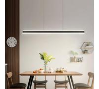 DXYD Isola di cucina ha condotto la luce del pendente, lampada da cucina moderna dimmerabile lampadari lineari del soffitto per sopra il tavolo da pranzo, camere da letto (nero, 150cm)