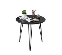 DXYDZSWD Tavolino Da Caffè Semplice E Moderno Piccolo Appartamento Divano Tavolino, Balcone Camera Da Letto Luce Mini Tondo Tavola Rotonda (nero)(60cm)