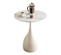 DXYDZSWD Tavolino da divano, tavolino rotondo in lastra di roccia, comodino for camera da letto di casa, tavolo angolare multifunzionale con staffa in ferro/tavolo for il tempo libero(C,35x60cm)