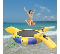 Dxysyldrun 13ft,Trampolino Gonfiabile per Acqua, Piattaforma Gonfiabile per Il Nuoto, Parco Acquatico, Giocattoli Galleggianti con Scivolo E Borsa per Cuscino da Immersione
