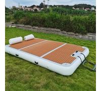 Dxysyldrun 3 * 3m/10 * 10ft,Attracco Temporaneo per Barche, Galleggiante Gonfiabile, Piattaforma Galleggiante Gonfiabile, Tappetino da Yoga in Acqua, Pontile Galleggiante