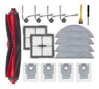 Dxyue 17 pezzi di ricambio per robot aspirapolvere Roborock Q10 S5/Q10 S5+/ Q10 X5/Q10 X5+, 1 spazzola principale, 4 spazzole laterali, 2 filtri HEPA, 4 panni per mocio, 4 sacchetti per la polvere, 2