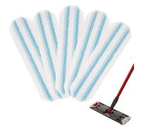 Dxyue 5 stracci di ricambio per Vileda H2prO/O-Cedar H2prO Flat Mop System, lavabili, riutilizzabili, in microfibra, sicuri su pavimenti in legno, vinile, piastrelle, battiscopa, pareti