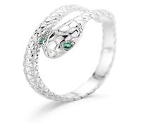 DXZXDJIU Anello a Forma di Serpente in Argento S925 for Donna | Design Aperto Regolabile | Gioiello Elegante e Versatile(B_Adjustable)