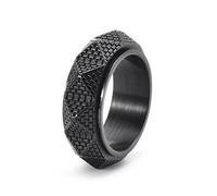 DXZXDJIU Anello Anti-ansia Girevole Vintage Testurizzato da Uomo - Anello Comfort Regolabile for alleviare Lo Stress(Black_7)