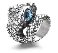 DXZXDJIU Anello da Uomo a Forma di Serpente con Cristalli intarsiati Vintage - Gioielli di Tendenza dalla personalità Unica(Blue_12)
