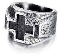 DXZXDJIU Anello da Uomo con Croce retrò - Anello in Stile Punk for Gli Amanti della Moda(Gray_12)