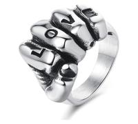 DXZXDJIU Anello da Uomo Personalizzato con Scritta Love - Gioielli alla Moda in Stile Punk(Silver_7)
