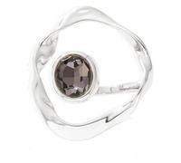 DXZXDJIU Anello Personalizzato alla Moda con Cristalli intarsiati for Donna - Grande Design Rotondo(Silver_7)