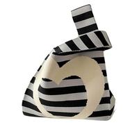 DXZXDJIU Borsa a Mano Lavorata a Maglia a Righe minimaliste Love - Borsa Tote da Polso con Nodo Mini da Donna for Studenti e Shopping Riutilizzabile(White)
