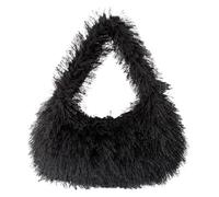DXZXDJIU Borsa a Mano Piccola in Pelliccia Sintetica di Lusso for Donna | Borsa da Polso in soffice Peluche | Borsa for Uso Quotidiano Invernale(Black)