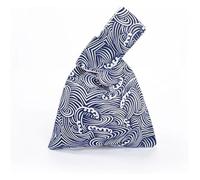 DXZXDJIU Borsa da Polso Portatile in Cotone con Nodo for Donna - Borsa Tote Impermeabile con Manico Superiore, Elegante Borsa for Lo Shopping, Custodia for Telefono e Portachiavi(Waves)