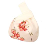 DXZXDJIU Borsa da Polso Vintage da Donna Fatta a Mano con Nodo - Mini Borsa Portatile con Stampa Floreale - Borsa a Secchiello di Grande capacità for Telefono(Orange)