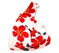 DXZXDJIU Borsa da Polso Vintage da Donna Fatta a Mano con Nodo - Mini Borsa Portatile con Stampa Floreale - Borsa a Secchiello di Grande capacità for Telefono(Red)