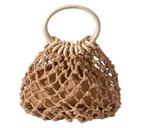 DXZXDJIU Borsa da Spiaggia Estiva in Paglia Intrecciata - Elegante Borsa a Mano in Rattan for Donna - Borsa Versatile for Viaggi e Uso Quotidiano(Brown)