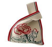 DXZXDJIU Borsa Tote Riutilizzabile Fatta a Mano con Nodo | Elegante Borsa Lavorata a Maglia for Lo Shopping e l'uso Quotidiano(Apricot)