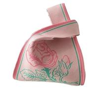 DXZXDJIU Borsa Tote Riutilizzabile Fatta a Mano con Nodo | Elegante Borsa Lavorata a Maglia for Lo Shopping e l'uso Quotidiano(Pink)