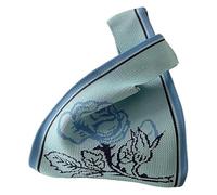 DXZXDJIU Borsa Tote Riutilizzabile Fatta a Mano con Nodo | Elegante Borsa Lavorata a Maglia for Lo Shopping e l'uso Quotidiano(Blue)