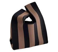 DXZXDJIU Borse a Mano in Maglia Fatte a Mano alla Moda for Donna - Borsa da Polso con Mini Nodo, Borsa Tote Casual - Borsa della Spesa Riutilizzabile(Coffee)