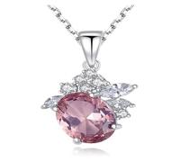 DXZXDJIU Collana con Pietra Portafortuna in Cristallo for Donne e Ragazze - Regalo di Gioielli in Argento Sterling