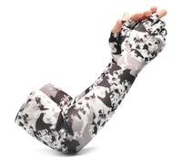 DXZXDJIU Manicotti Anti-Sole for Uomo e Donna | Guanti Lunghi con Protezione UV | Ideali for Corsa, Ciclismo, Pesca e Sport(White)