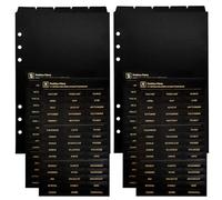 DY.2ten 10 Fogli Divisori in Plastica per Raccoglitori ad Anelli A5 - Tab Indice Nero per Quaderni a 6 Fori e Cartelle, Ideali per Scuola e Ufficio，Con Adesivi