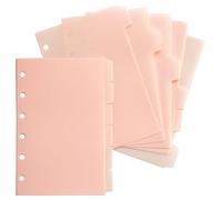 DY.2ten 12 Fogli Divisori per Raccoglitori Ad Anelli A7 Plastica, Divisorio Pagina Indice Tab, Cartoncini Separatori，per 6 Fori Quaderni ad Anelli, per Scuola o Ufficio，Rosa Chiaro