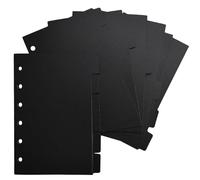 DY.2ten 12 Fogli Divisori per Raccoglitori Ad Anelli A7 Plastica, Divisorio Pagina Indice Tab, Nero Cartoncini Separatori，per 6 Fori Quaderni ad Anelli, per Scuola o Ufficio