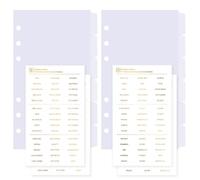 DY.2ten 12 Fogli Trasparente Bianco Divisori Raccoglitori ad Anelli A6,6 Fori Plastica Divisorio Pagina Indice Tab,per A6 Quaderni ad Anelli, per Scuola o Ufficio(17cm x 9.4cm)