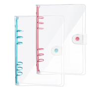 DY.2ten 2 Pezzi Copertina Raccoglitore Anelli A6, Raccoglitore ad Anello in 6 Fori con Copertina PVC Trasparente Morbido, Ricaricabile, Protezione per Documenti e Appunti