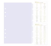 DY.2ten 7 Fogli Trasparente Bianco Divisori Raccoglitori ad Anelli A5,6 Fori Plastica Divisorio Pagina Indice Tab,per A5 Quaderni ad Anelli, per Scuola o Ufficio(21cm x 14.2cm)