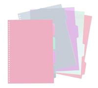 DY.2ten 8 Fogli Divisori Raccoglitori ad Anelli A4 Plastica, Divisorio Pagina Indice Tab,Separatori Colorati，per 30 Fori Quaderni ad Anelli, per Scuola o Ufficio