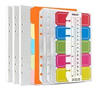 DY.2ten Set di 3 Quaderni A6 Ricaricabili, Buste Con Cerniera, Divisori, Schede Indice, Pennarelli per Righello, Ricarica di Carta per 6 Anelli