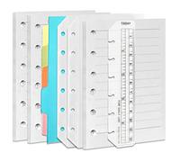 DY.2ten Set di 3 Quaderni Ricaricabili A7 Con Fogli, Tasche Trasparenti, Divisori, Pennarelli a Righello - Ricarica per Raccoglitori a 6 Anelli, Planner