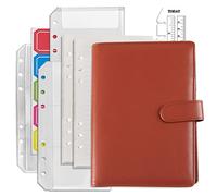 DY.2ten Set di quaderni ricaricabili A6 con copertina - 6 fori in PU copertina per raccoglitore + 90 fogli (180 pagine) di carta foderata + 2 A6 Tasche Raccoglitore