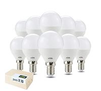 DYA - SET DA 10 LAMPADINE LED E14 a forma di SFERA E14-4W EQUIVALENTI A 30W - LUCE NATURALE 4000K - 395 LUMEN