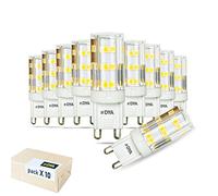 DYA - Set di 10 LAMPADINE LED BISPINA G9-4W -EQUIVALENTI A 35W DELLA LAMPADINA ALOGENA 340 Lumen - 220/240V - misure ø 16x50mm - luce fredda 6000K° raggio di illuminazione 360° - non dimmerabili…