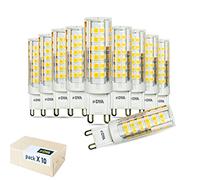 DYA - Set di 10 LAMPADINE LED BISPINA G9-7W EQUIVALENTI A 55W DELLA LAMPADINA ALOGENA - 595 Lumen - 220/240V - misure ø 16x60mm - luce fredda 6000K° raggio di illuminazione 360° - non dimmerabili…