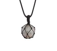 Dyale Pietra naturale Universo Pianeta Collana Per Uomo Donna Ciondolo Yoga Tessuto Net Sogno 25mm Cristallo Maschile Collane, 19cm, Pietra, Agata