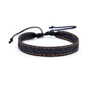 Dyale Vintage Star Pattern Blu Letterario Denim Tessuto Braccialetto Per Le Donne Degli Uomini Gotico Etnico Intrecciato A Mano Cinturino Da Polso, 19cm, Pietra, Agata