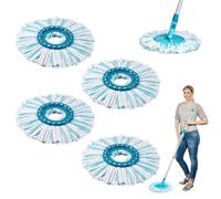 Dyaucwpo 4 Pezzi Testine di Ricambio del Mocio Compatibile con Leifheit Clean Twist Disc Mop, Ricambio Mocio Kit, Testina Sostitutiva per Leifheit Rotomop Ricambio, Mocio di Ricambio in Microfibra